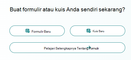 Cuplikan layar opsi formulir baru.