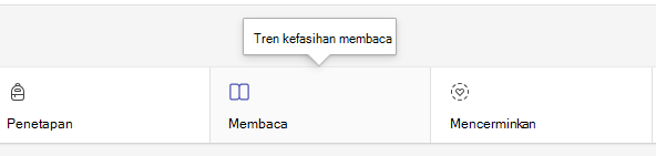 Cuplikan layar yang memperlihatkan tab baca.