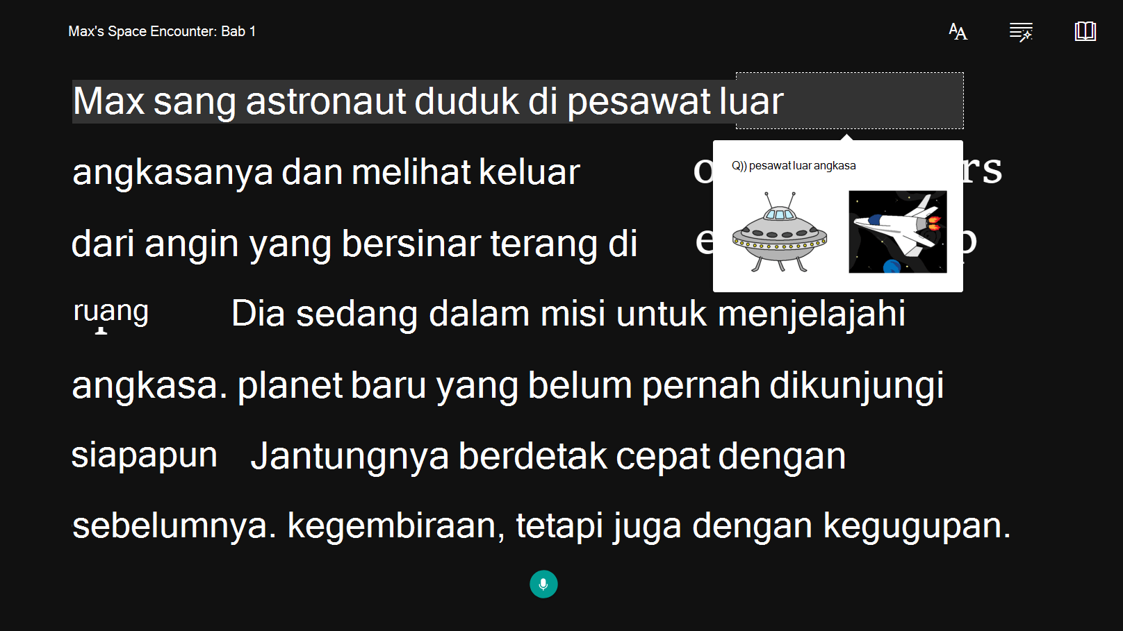 Cuplikan layar opsi aksesibilitas.
