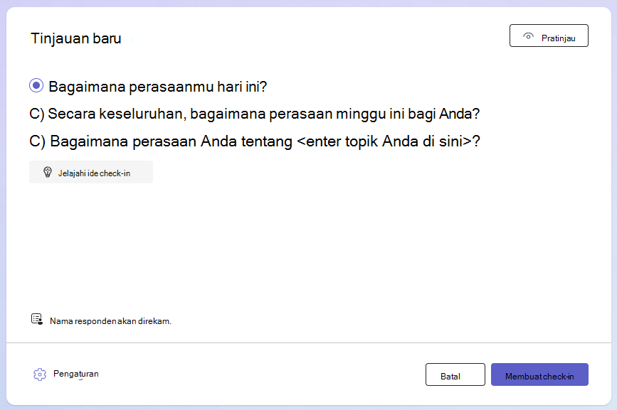 Layar kotak dialog peninjauan.