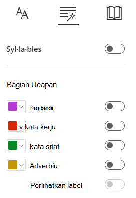 Cuplikan layar bagian ucapan.