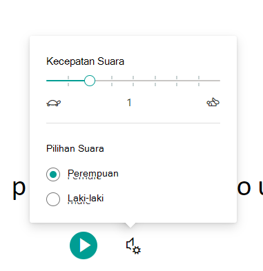Cuplikan layar pengaturan suara.