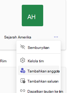 Cuplikan layar tambahkan anggota.