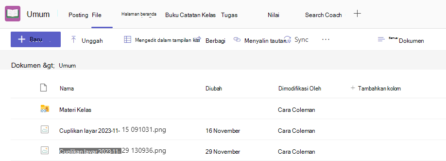 Cuplikan layar file.