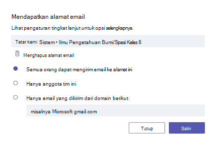 Dapatkan email