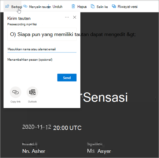 Kirim tautan ke video