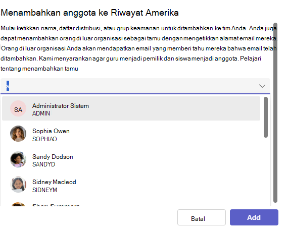 Daftar siswa