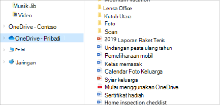File Explorer terbuka dengan OneDrive-Personal dipilih