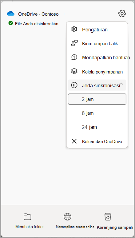 Pengaturan OneDrive Menjeda Sinkronisasi