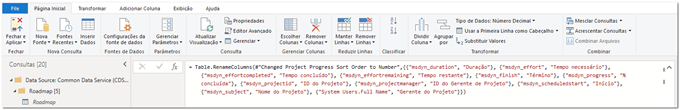Figure 5 – List of renamed columns in the Formula Bar