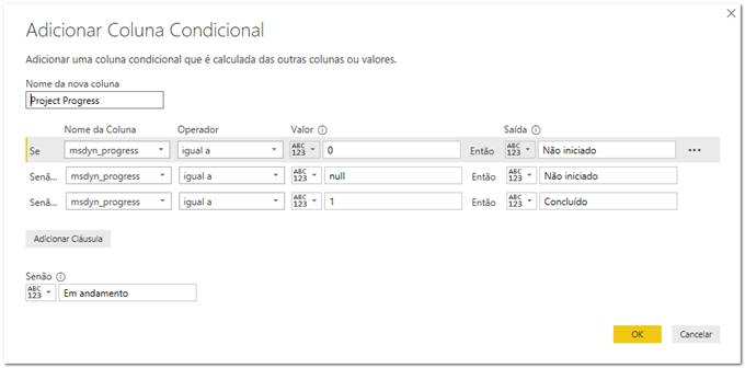 Figure 9 – Editing the Project Progress column