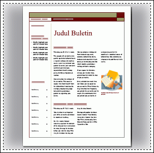 Halaman pertama dari buletin siap pakai