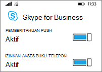 Menerima pemberitahuan push dan mencari telepon Anda saat mencari kontak