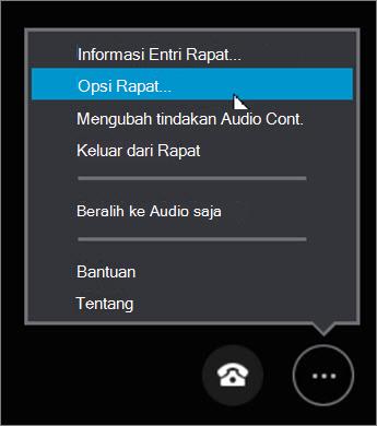 Klik Opsi Rapat Opsi > Lainnya...
