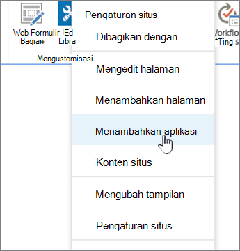 Tambahkan aplikasi (daftar, pustaka)
