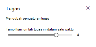 Memilih jumlah tugas yang akan ditampilkan.