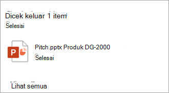 Kotak dialog muncul dan memberi tahu Anda file mana yang telah diperiksa.