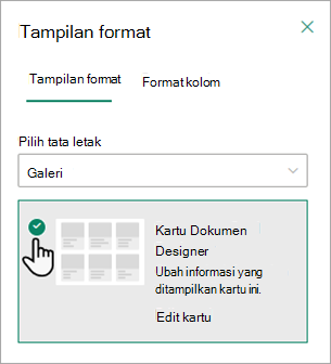 Anda dapat menggunakan Document Card Designer untuk mengubah informasi yang ditampilkan pada setiap kartu.