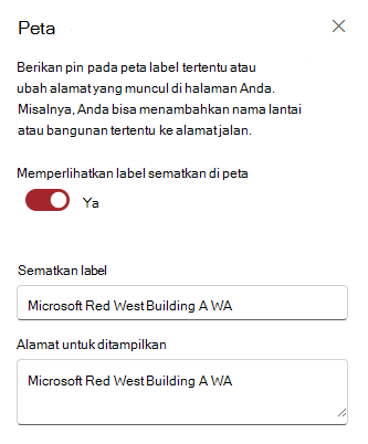 Edit Label dan Alamat Pin