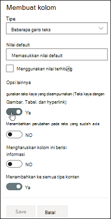 Menggunakan teks kaya yang disempurnakan