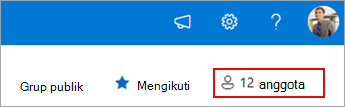 Keanggotaan grup yang menampilkan anggota saat ini.