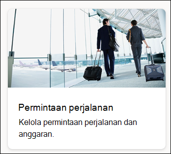 Cuplikan layar templat daftar permintaan perjalanan