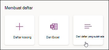 Membuat dari daftar yang sudah ada
