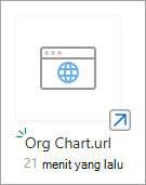 Cuplikan layar URL baru di pustaka dokumen modern SharePoint.