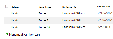 Tampilan berbayang
