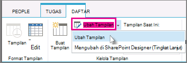 Memodifikasi tampilan