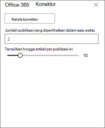 Cuplikan layar panel pengeditan konektor Office 365