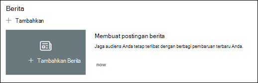 Pratinjau komponen web Berita.