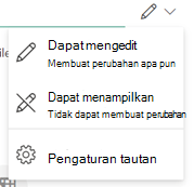 Ikon pena menunjukkan bahwa penerima dapat mengedit file