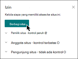 Pratinjau tombol Bagikan Situs