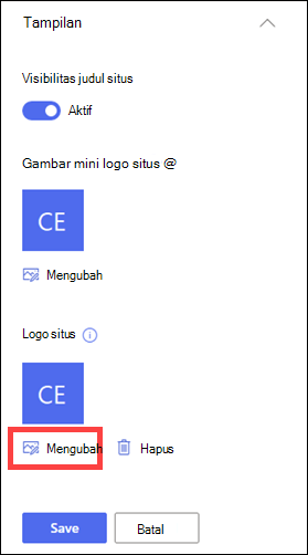 Memperbarui logo situs di pengelompokan header.