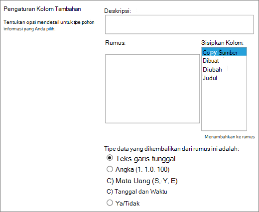 Opsi kolom terhitung
