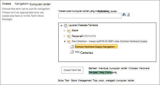 Memilih kumpulan istilah