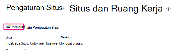 Buat tautan situs dalam kotak dialog Situs dan tempat kerja