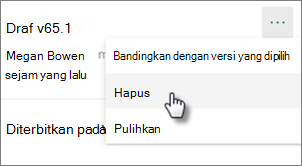 Perintah hapus versi