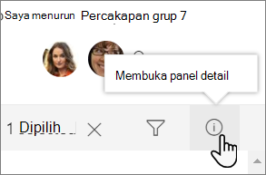 Cuplikan layar panel detail daftar