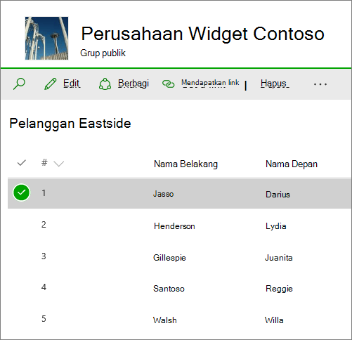 Daftar di SharePoint Online