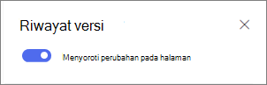 Aktifkan/nonaktifkan untuk menampilkan perbedaan versi di halaman
