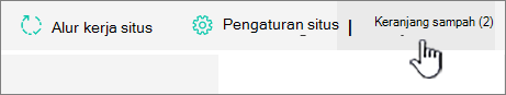 Halaman konten situs SharePoint Online Tombol daur ulang