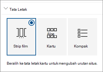Pengaturan tata letak komponen web situs