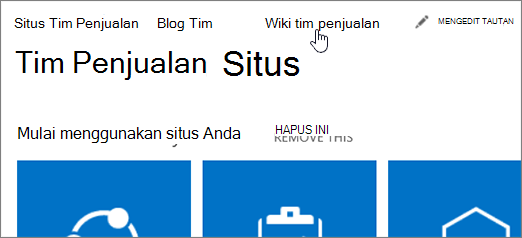 Tautan teratas dengan satu yang dipilih.