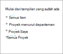 Mulai dari tampilan yang ada
