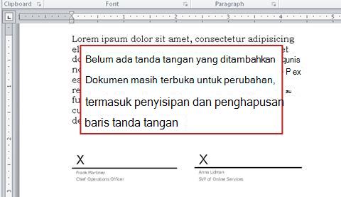 Dokumen tanpa tanda tangan pertama sehingga masih terbuka untuk diubah
