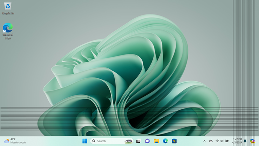 Memperlihatkan garis di sepanjang tepi vertikal layar Surface dan juga di tepi horizontal.