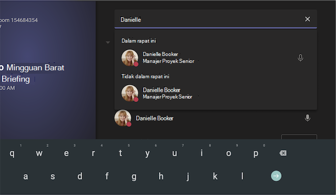 Layar Ruang Teams di Android