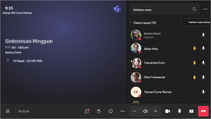Cuplikan layar memperlihatkan kontrol rapat